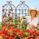 YOBAZAN 2 Pack 71x20in Garden Trellis, Black Metal Coating Rustproof, Easy to Install + Perfect for Supporting Climbing Plants Outdoor Roses, Vines, Flowers, and Vegetables
