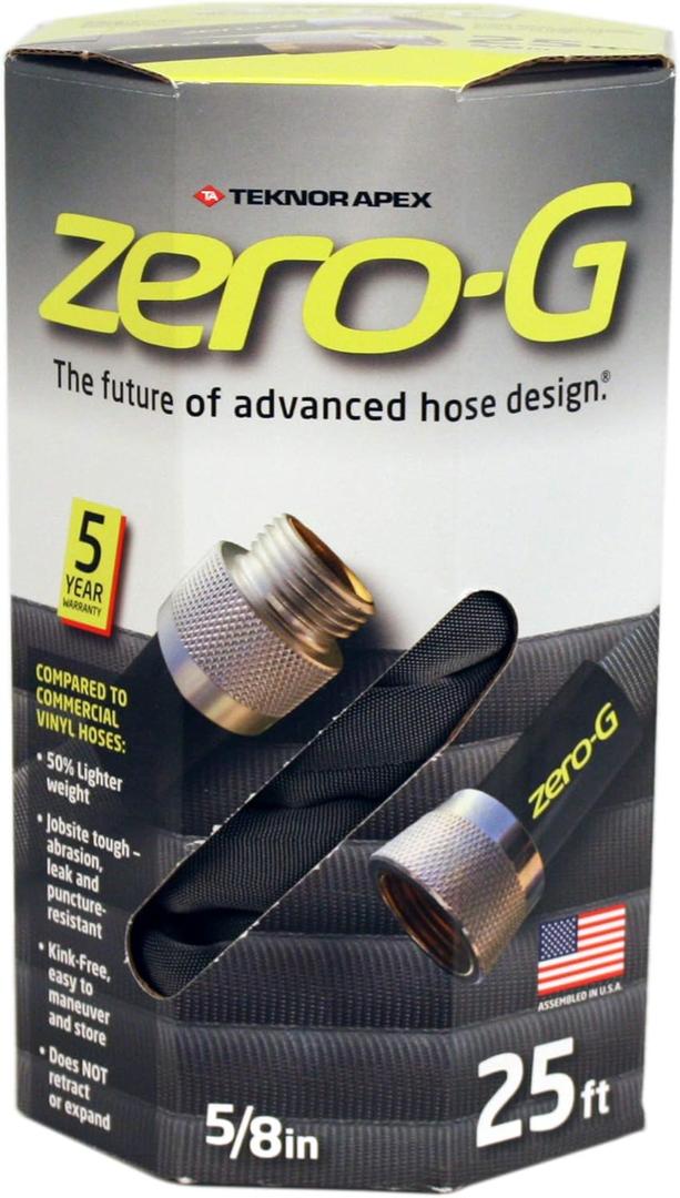 zero-G Lightweight, Kink-Resistant, Heavy Duty Garden Hoses (5/8" x 25')