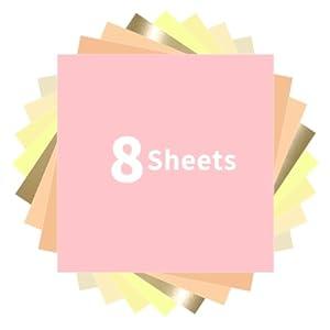 AHIJOY Pastel HTV Heat Transfer Vinyl 12" X 10" Assorted Pastel Iron On Vinyl Sheets for T Shirt Garment Fabric Clothing, 8 Sheets