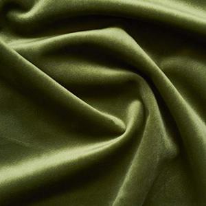 Solid Drapery/Upholstery Soft Velvet Fabric Color Olive Green