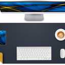 CEBOWA 2 Dual-Sided Leather Desk Pad Protector- Non-Slip PU Desk Mat, Small Waterproof Office Blotter for Keyboard & Mouse | Desktop Mat | Home Office Accessories (23.6"x13.8",Yellow Blue)
