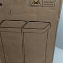 16 Gallon Dual Compartment Trash Can, 60L 2x30L Stainless Steel Step Trash and Recycling Bin, Soft Close Lid, Fingerprint Proof, No Inner Bucket, for Kitchen Bathroom Bedroom Office | 2x30L Stainless Steel Step Trash and Recycling Bin, Soft Close Lid, Fingerprint Proof, No Inner Bucket for Kitchen