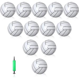 Leitee 12 Pack Inflatable Volleyball 16 Inch Inflatable Beach Volleyball with Pump for Summer Beach Hawaiian Tropical Theme Pool Party Sport for Adults Gift Outdoor Party Decorations Supplies