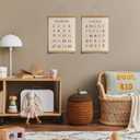 VIYYIEA Nursery Wall Decor Art Paintings, Educational Posters For Toddlers 1-3, Preschool Learning Hanging Charts, Kids Playroom Prints, Homeschooling Supplies of 'Alphabet & Numbers' -(16"x12"-2)