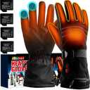 L Heated Gloves for Men Rechargeable with 4 7.4V 3200mAh Electric Batteries for Winter Sports