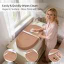 Baby Changing Pad, Waterproof Vegan Leather Wipeable Diaper Changing Pad with Safety Strap Non-Slip Changing Mat for Dresser & Table