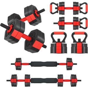 VIVITORY Dumbbell Sets Adjustable Weights, Free Weights with Connector, Non-Rolling Adjustable Dumbbell Set, Barbell for Home Gym, Hexagon, Cement Mixture