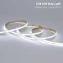 BENLUN 24V COB LED Strip Lights 65.6ft CRI 93 Cuttable with Power Supply
