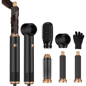 5 in 1 Hair Dryer Brush Set,Professional Negative Ionic Hot Air Styler, Air Curling Wrap Styler,Detachable Blow Dryer Brush With Auto Wrap Curlers,Hair Styling Tools For Straight/Curl/Drying/Smoothing