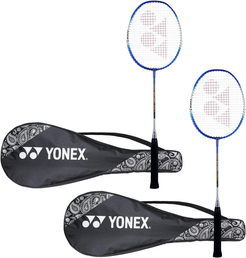 YONEX ZR 100 Light Aluminium Blend Badminton Racquet with Full Cover (Blue/Blue) - Set of 2, Others