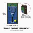 Tennis Racket Display Kit, Including Accessories and Tennis Ball Display, Wall Mounted Sport Decor with Wooden Frame-Show Your Racket and Tennis Ball in Grand Court