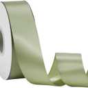 Sage Green Ribbon 1-1/2 Inch x 50 Yards  Rustic Double Faced Satin Ribbon for Wedding Decor, Gift Wrapping & Floral Styling