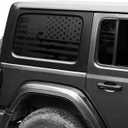 JeCar Hardtop Window USA Distressed Flag Decals Vinyl American Flag Stickers Compatible with Jeep Wrangler 2018-2024 JLU 4 Door, 1 Pair