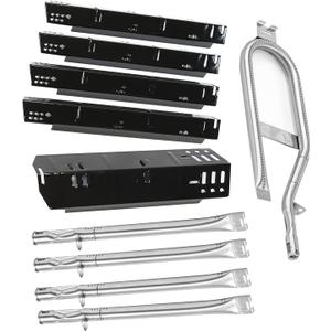 Grill Parts for Dyna-Glo 5 Burner DGH474CRP DGH483CRP DGH485CRP, Dyna-Glo 4 Burner DGH450CRP Dyna-Glo 3 Burner DGH373CRP, Porcelain Heat Plate Stainless Steel Burner for Revoace GBC1793W
