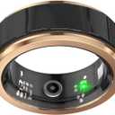 Smart Health RingMen's and Women's Fitness trackerswith Blood Oxygen, Blood Pressure, Heart Rate, Sleep MonitorStep CounterIP68 Waterproof for iPhone and Android,No Subscription Fee, Gold 8