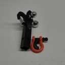 AC-DK Tri Ball Mount Trailer Hitch with Pin,Tow Hook & Clevis Shackle, Fits 2 inch Receiver with 2-5/16", 2", 1-7/8" Hitch Ball, Black