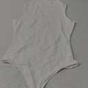 WAYMAKER Mock Neck Bodysuits for Women Sleeveless Basic Tank Top Body Suit Shirts (Small, White)