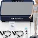 MERACH Vibration Plate Exercise Machine, Vibrating Plate Exercise Machine for Women Men, Vibration Plate with 2 Tension Ropes LED Display, Workout Equipment for Home