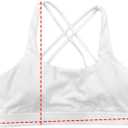 Buauty Square Neck Spaghetti Strap Sports Bra (Medium, F-white)