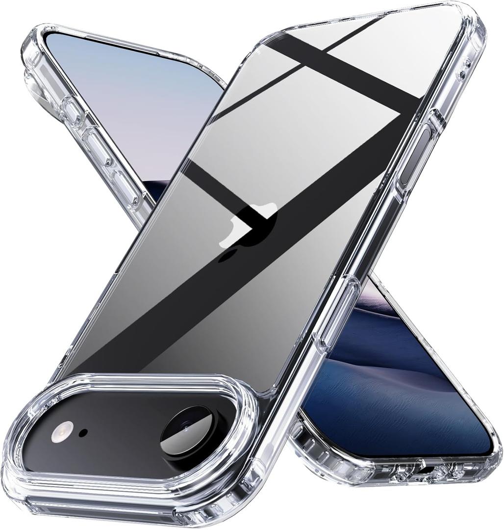 3 x PinLiSheng Anti-Yellowing Crystal Clear for iPhone Air Case [Military-Grade Protection] Shockproof Protective Hard Back Slim iPhone 17 Air Phone Case, Clear