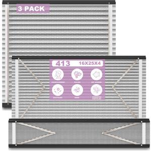 3 Packs 413 Replacement Filter for AprilAire Whole House Air Purifiers Models 1410, 1610, 2410, 2416, 3410, 4400, MERV 13 Furnace Air Purifier, 16x25x4 Air Filter (Actual size:16.5x27.5x4 in)