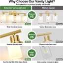 MOKATNG 4-Light Bathroom Light Fixtures, Brushed Gold Vanity Light with Milky White Shades, Bathroom Lighting Fixtures Over Mirror, Modern Bathroom Wall Lamp for Mirror Living Room Cabinet Bedroom