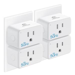 EIGHTREE Mini Smart Plug 5GHz Wi-Fi Compatible 15A, Smart Plugs That Work with Alexa & Google Home & SmartThings, Energy Monitor, Remote Control, Timer & Schedule, Wi-Fi Plugs