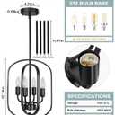 Black Chandelier for Dining Room, Dining Room Lamp, Modern Farmhouse Style Chandelier for Entryway and Hallway, Lighting Fixtures, Pendant Lights for Kitchen Island, Small