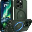 Magnetic Compatible with iPhone 13 Pro Case, [Built-in Kickstand][Full Camera Protection][Compatible with MagSafe][Anti-Fingerprint] Shockproof Phone Case for iPhone 13 Pro 6.1",Green
