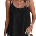 ATHMILE Women's Tank Tops Sleeveless Summer Top Spaghetti Strap Spring Shirt Loose Fit Beach Vacation 2026 Casual (Large, Black)