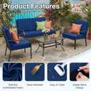 hyha Waterproof Outdoor Cushion Covers for Patio Furniture, Stretch Patio Chair Cushion Slipcovers, Coated UV Resistant Replacement Seat Covers, Solid Color (Navy, 12PC)