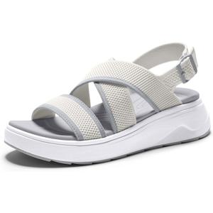 Vilanva Women’s Orthopedic Platform Walking Sandals with Arch Support Lightweight Breathable knitted upper Comfortable Plantar Fasciitis Relief Sport Sandals For 2026 Summer Trendy Outfits (White, XXL)