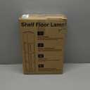 RUNTOP Floor Lamp with Shelves, Modern Shelf Lamp for Display Storage, 3 Color Temperature Wood Narrow Standing Corner Lamp with 8W Bulb for Living Room Decor, Bedroom, Office, Home Decor(Brown)