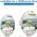 16 x 20 Glass Oval Bathroom Mirror for Over Sink, Frameless Small Oval Wall Mirror for Bathroom, Vanity, Bedroom, Living Room, Entryway, Home Wall Decor, 2-Sided Adhesive Tapes Include