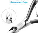 Cuticle Trimmer 3/4 Jaw Extremely Sharp Cuticle Nippers Scissors Stainless Steel Clippers Cutter Remover Pedicure Manicure Nail Tool, opove X7, Space Gray