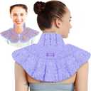 REVIX Microwave Heating Pad for Neck and Shoulders Back, Microwavable Heated Neck Wrap Warmer with Moist Heat, Lavender Aromatherapy Hot and Cold Pack (Purple)