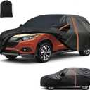 Waterproof SUV Car Cover Custom Fit for 2016-2022 Honda HR-V, All Weather Outdoor SUV Car Covers with Zipper Door, Windproof Bands Cover,Reflective Strip for Snow Rain Dust Cover,Sun UV Protection