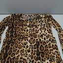 Women's Leopard Print Tops Button Down Shirt Long Sleeve Blouses Shirts Dressy Fashion Tops, Size Small