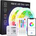 Led Lights for Bedroom 65.6ft Music Sync Color Changing Strip Lights with Remote and App Double Control RGB Led Strip Light, for Room Home Brithday Party Decoration