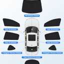Canvcle Windshield Sun Shade for Tesla Model Y 2020-2024 Accessories Side Rear Window Shade Cover Set Window Sun Visor Blocker Privacy Cover for Camping Keep Vehicle Cool Black 8PCS (Not for Juniper)