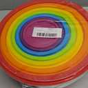 7Pcs Round Mixing Bowl Set Salad Bowl with Airtight Lids Plastic Nesting Mixing Bowl Set for Packing and Serving Christmas Salads Candies Cookies, Microwave Safe