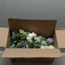 DearHouse 2Pcs Artificial Peony Flower Garland - Silk Peony Garland with Purple White Flowers for Wedding Party Table Decoration,6ft/Strand(White& Blue&Dark Blue)