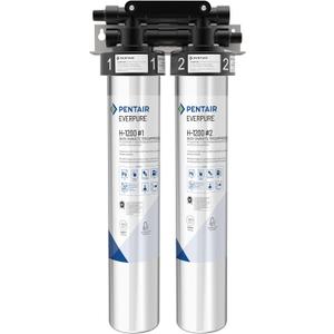 Pentair Everpure H-1200 Drinking Water System, EV928200, NSF Certified to Reduce Lead & PFOA/PFOS, Dual Cartridge System with Filter Head, Cartridges and Hardware, 1,000 Gallon Capacity, 0.5 Micron