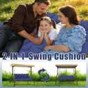 Porch Swing Cushions 48 inch Waterproof Outdoor Swing Cushion Replacement 2 Seater Thick 5in Patio Swing Cushions for Outdoor Furniture Bench (Navy Blue-48x40inch)