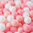 MoonxHome Ball Pit Balls for Toddlers, BPA Free Crush Proof Plastic Toy Balls for Ball Pit, Children's Pool Water Toys, Macaron Ocean Balls for Play Tent 2.15 Inch Pack of 100
