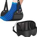 Travel Pillow Airplane Foot Hammock Set, Airplane Pillows with 3D Eye Mask for Sleeping, 360 Support Plane Head Strap, Long Flights Essentials, Stop Bobblehead and Travel Foot Rest Leg Relief