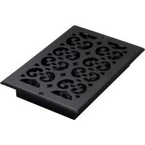 Decor Grates ST610W Scroll Design Wall/Ceiling Register, 6x10 Inches, Textured Black