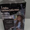 1 Gallon Cold Brew Coffee Maker - 3rd Generation Fine Mesh Filter - Stainless Steel Spigot - Extra Thick Large Glass Mason Jar Drink Dispenser Carafe, Iced Coffee Maker & Sun Tea Pitcher with Infuser.