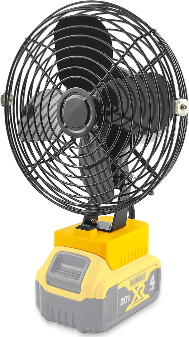 Portable Outdoor Sleek Jobsite Cordless Fan Compatible with DeWalt, Bucket Indoor Fans Operated Powered by DeWalt 20V Max Battery, Blow Heat and Cooling at Work,Tool Only