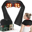 Joyset Shiatsu Neck and Back Massager with Heat,Shoulder Massager for Pain Relief Deep Tissue, 3D Kneading Massage with Cloth Cover,Carry Bag,Best Gifts for Men Women Parents (Black+handbag+version)